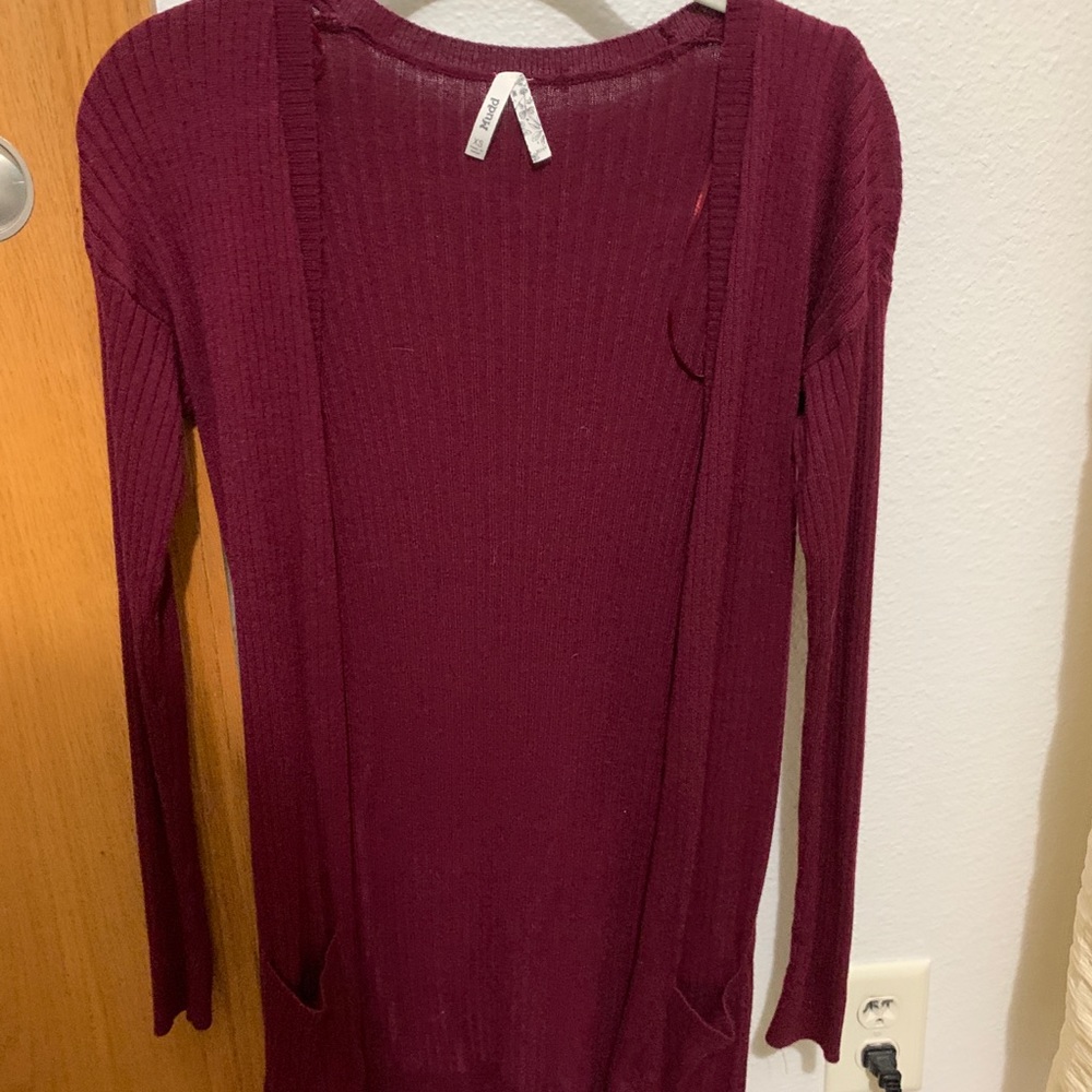 Velvet red cardigan!!